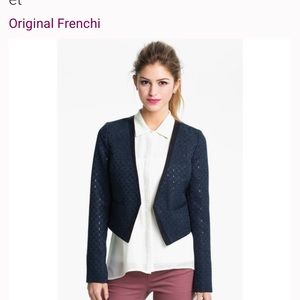 Original Frenchi Frenchi Cropped Brocade Jacket Sz M